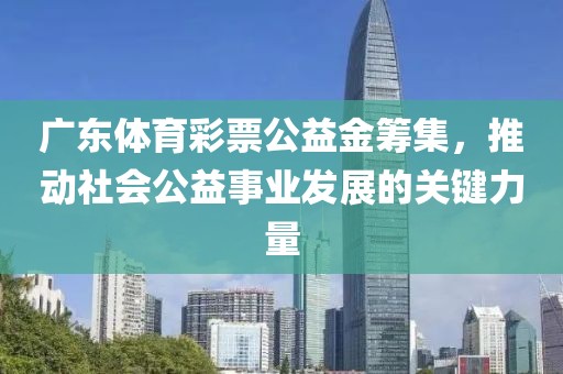 广东体育彩票公益金筹集，推动社会公益事业发展的关键力量