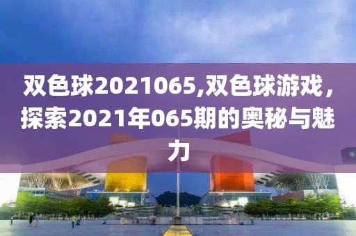 双色球2021065,双色球游戏，探索2021年065期的奥秘与魅力