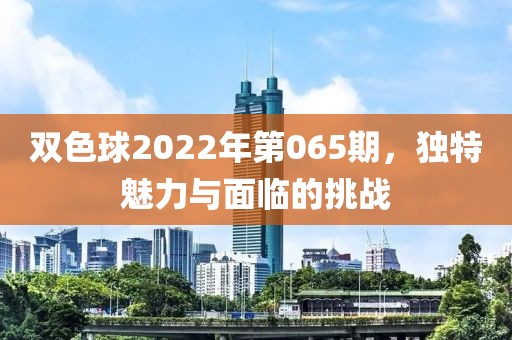 双色球2022年第065期，独特魅力与面临的挑战